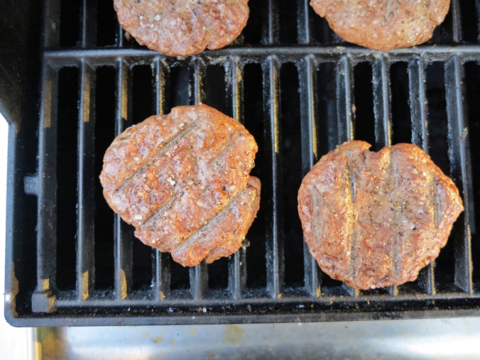 burgers grilling