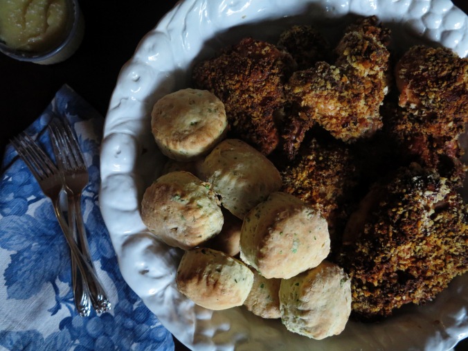 A Pinch of This | Laurie Colwin's Baked Mustard Chicken and Herb Biscuits
