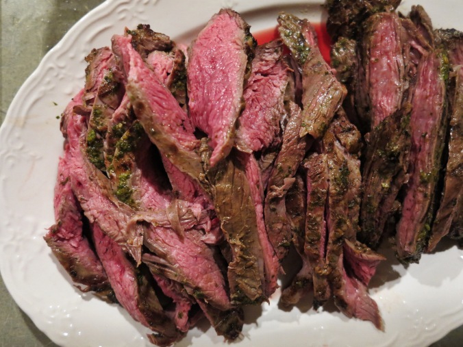Grilled Skirt Steak with a Garlic and Herb Sauce | apinchofthis.nyc